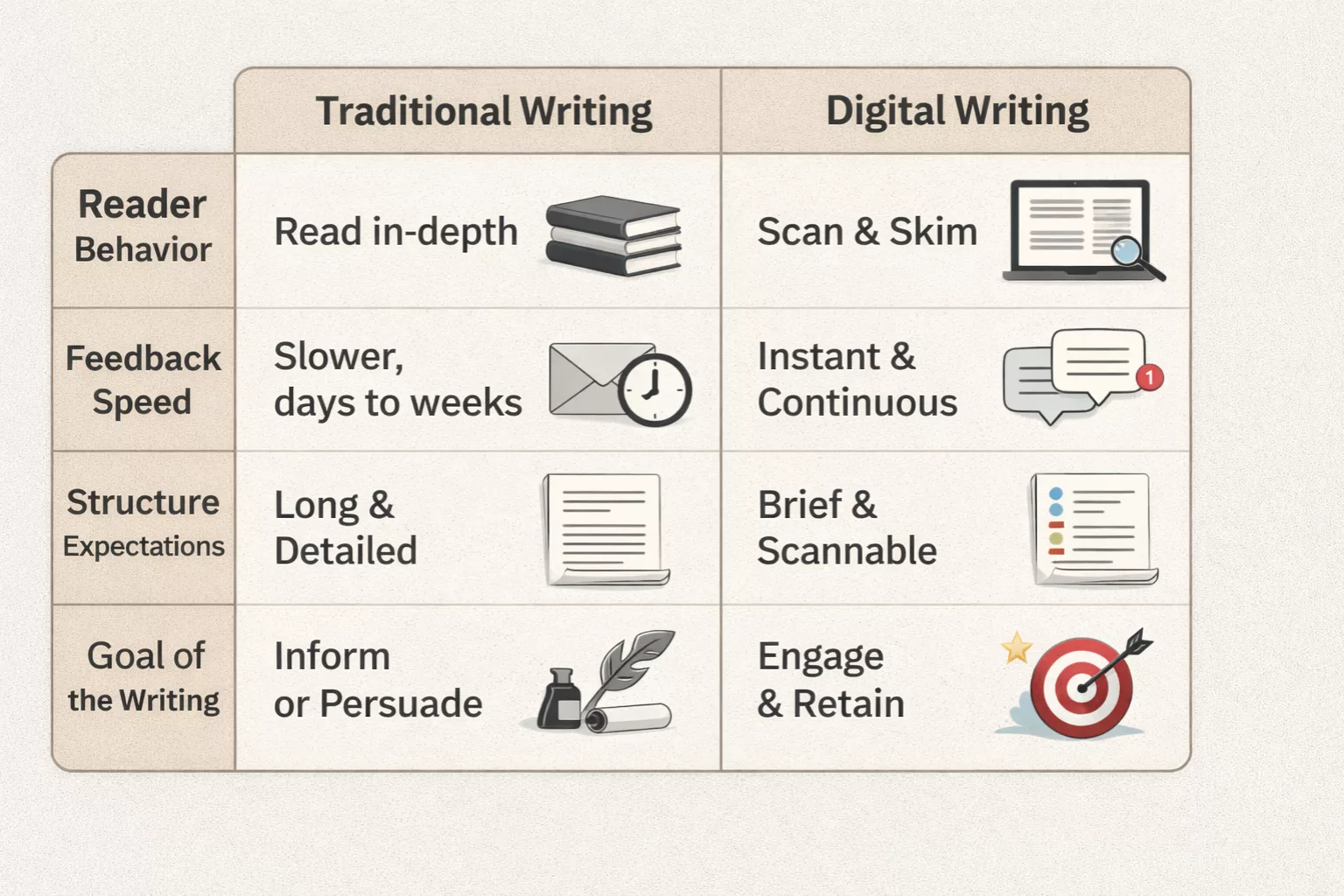 Digital writing vs traditional writing