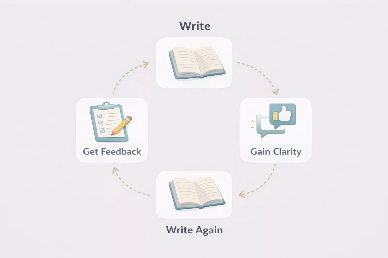 Simple writing loop for building a consistent writing system