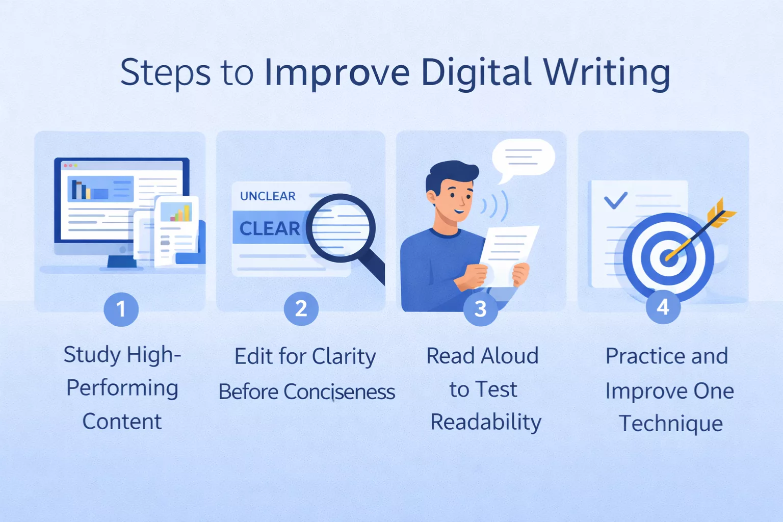 Steps to improve digital writing