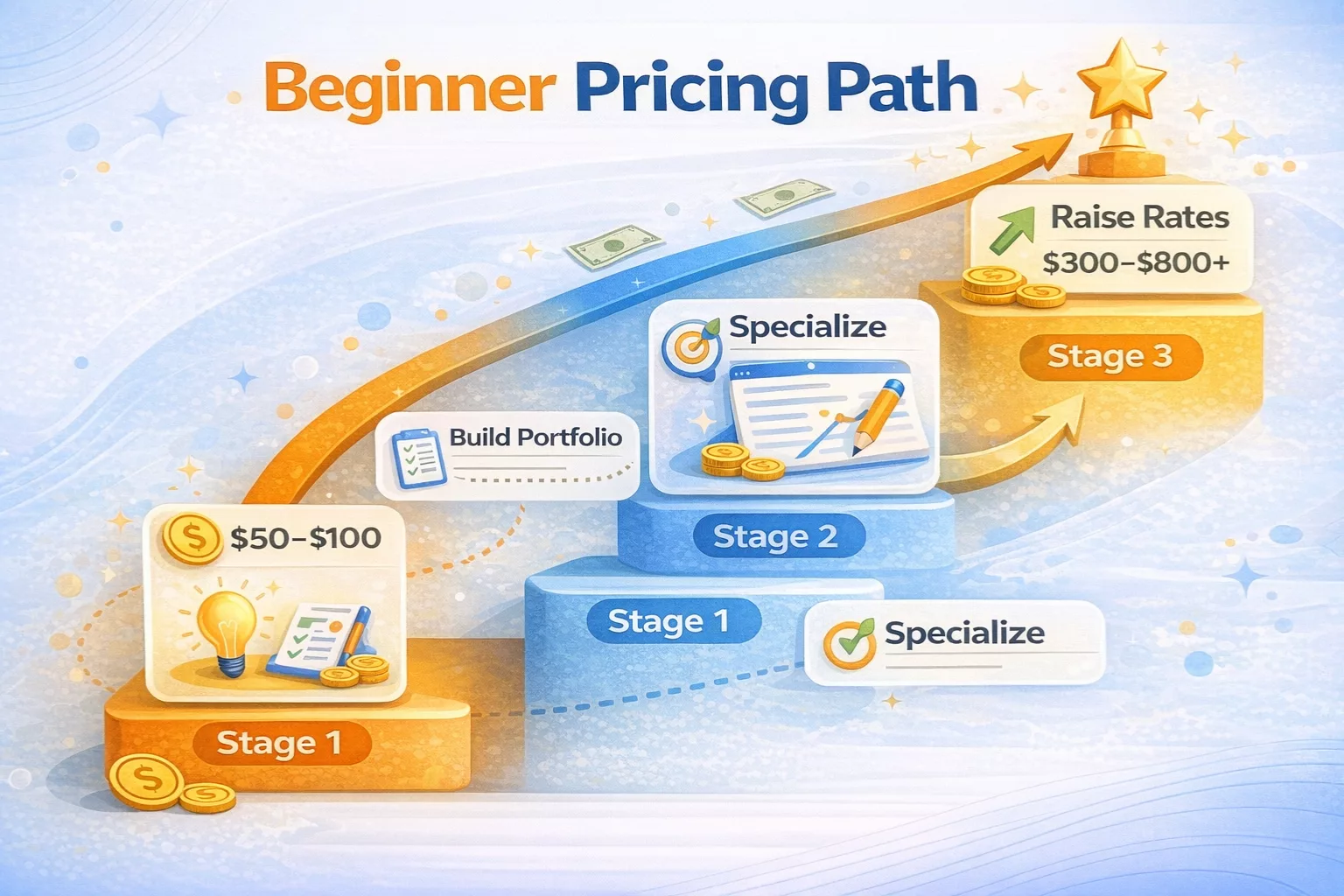 Beginner digital writer pricing path