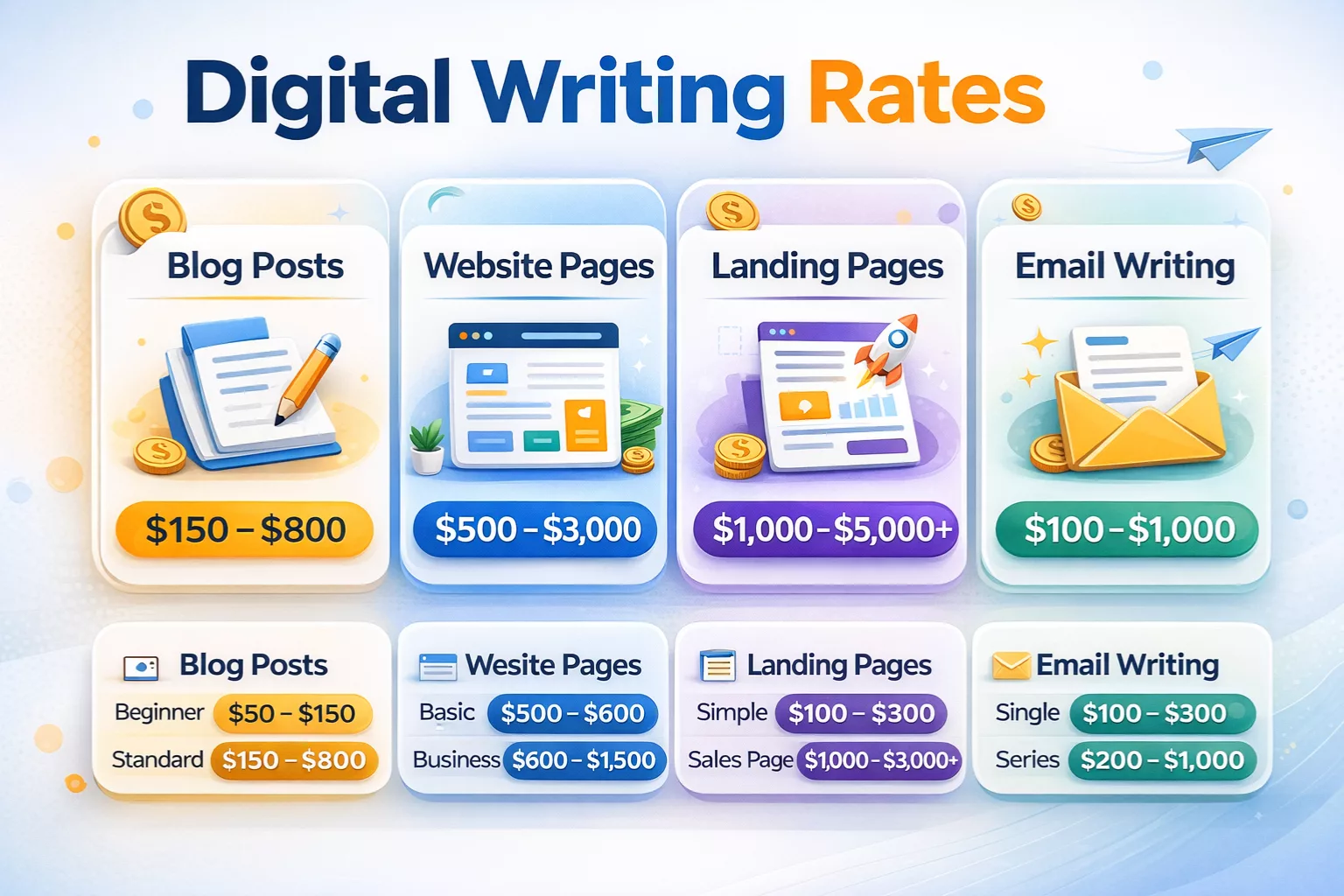 Digital writing rates breakdown 