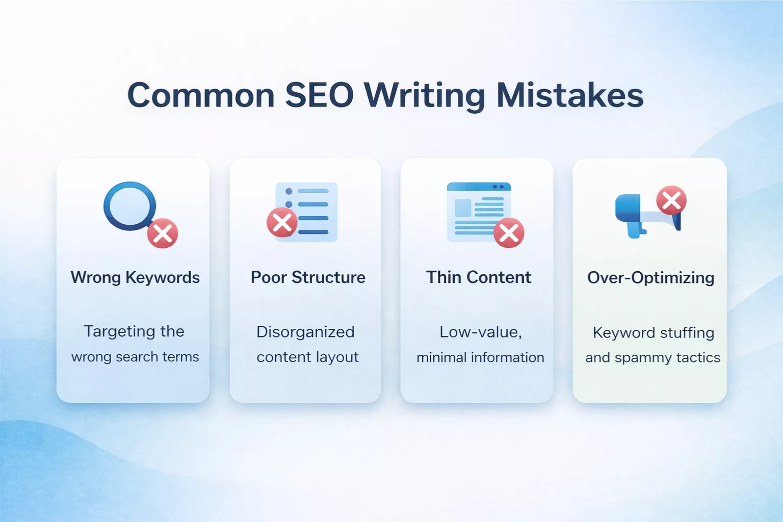 Seo writing mistakes 