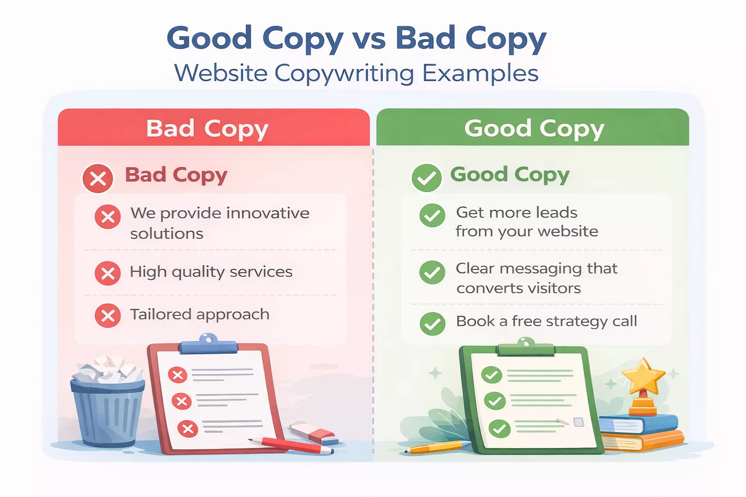 Good copy vs bad copy example 