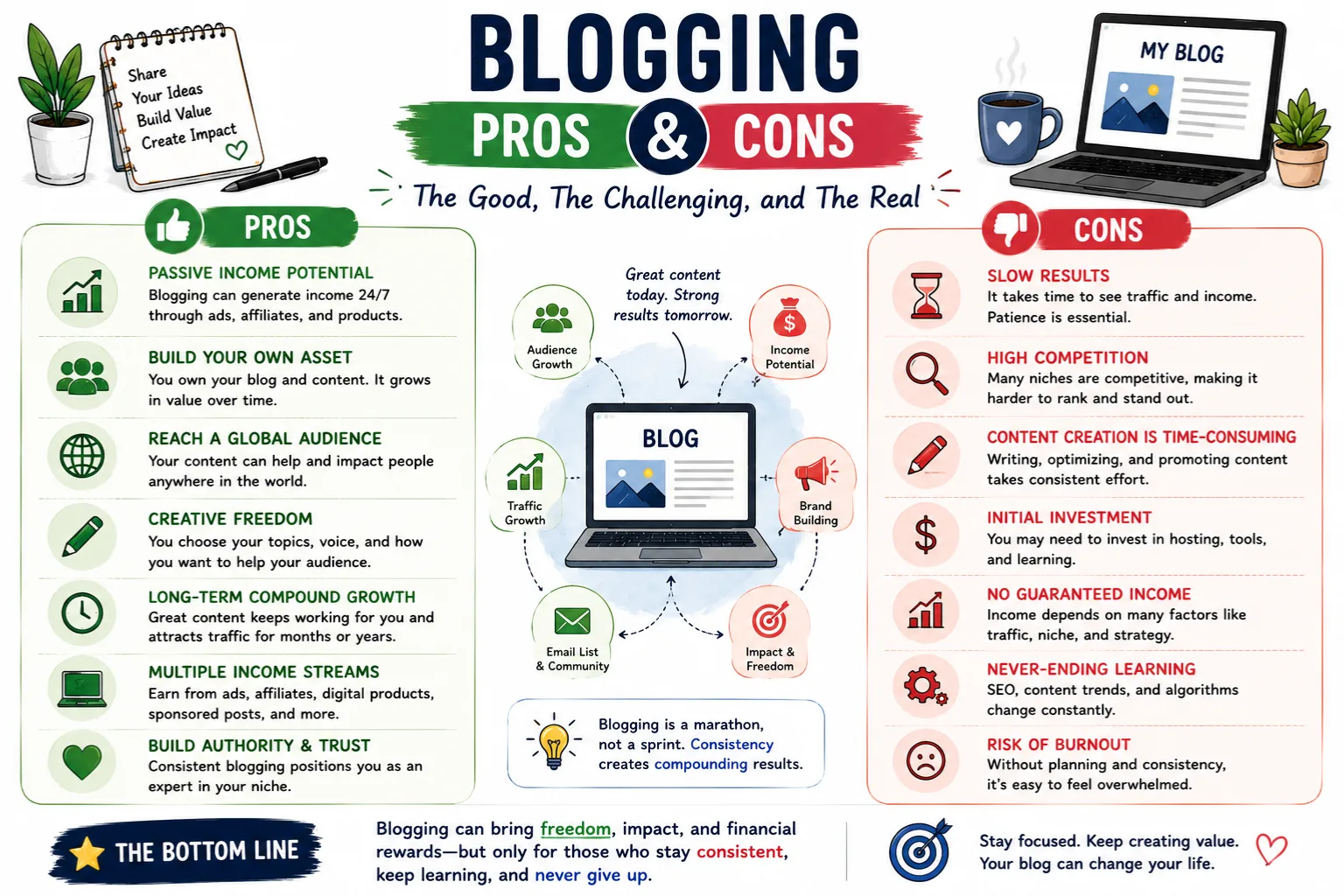 Pros and cons of blogging 