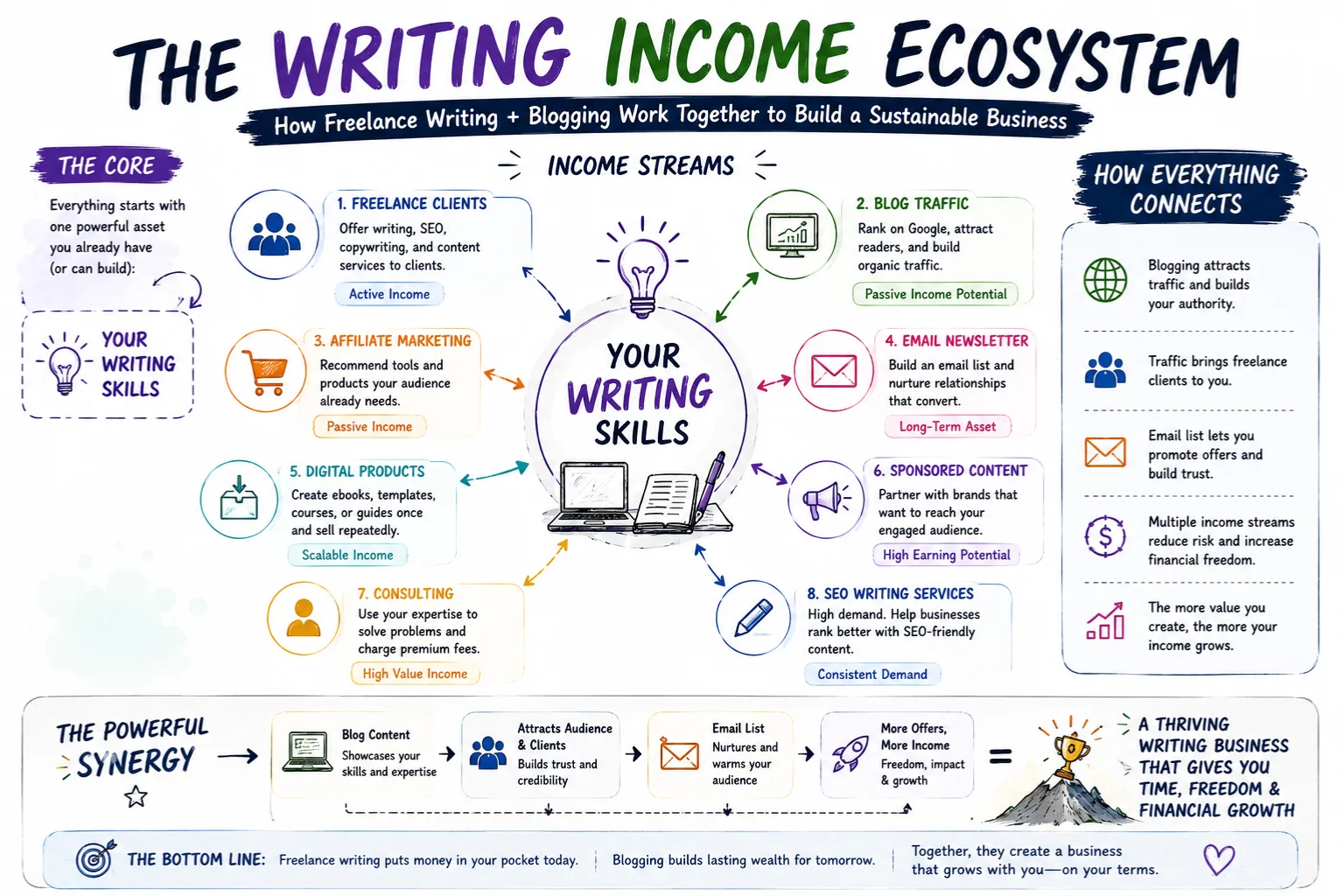 Writing income ecosystem 