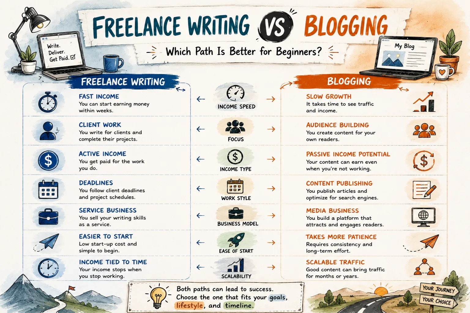 Freelance writing vs Blogging 