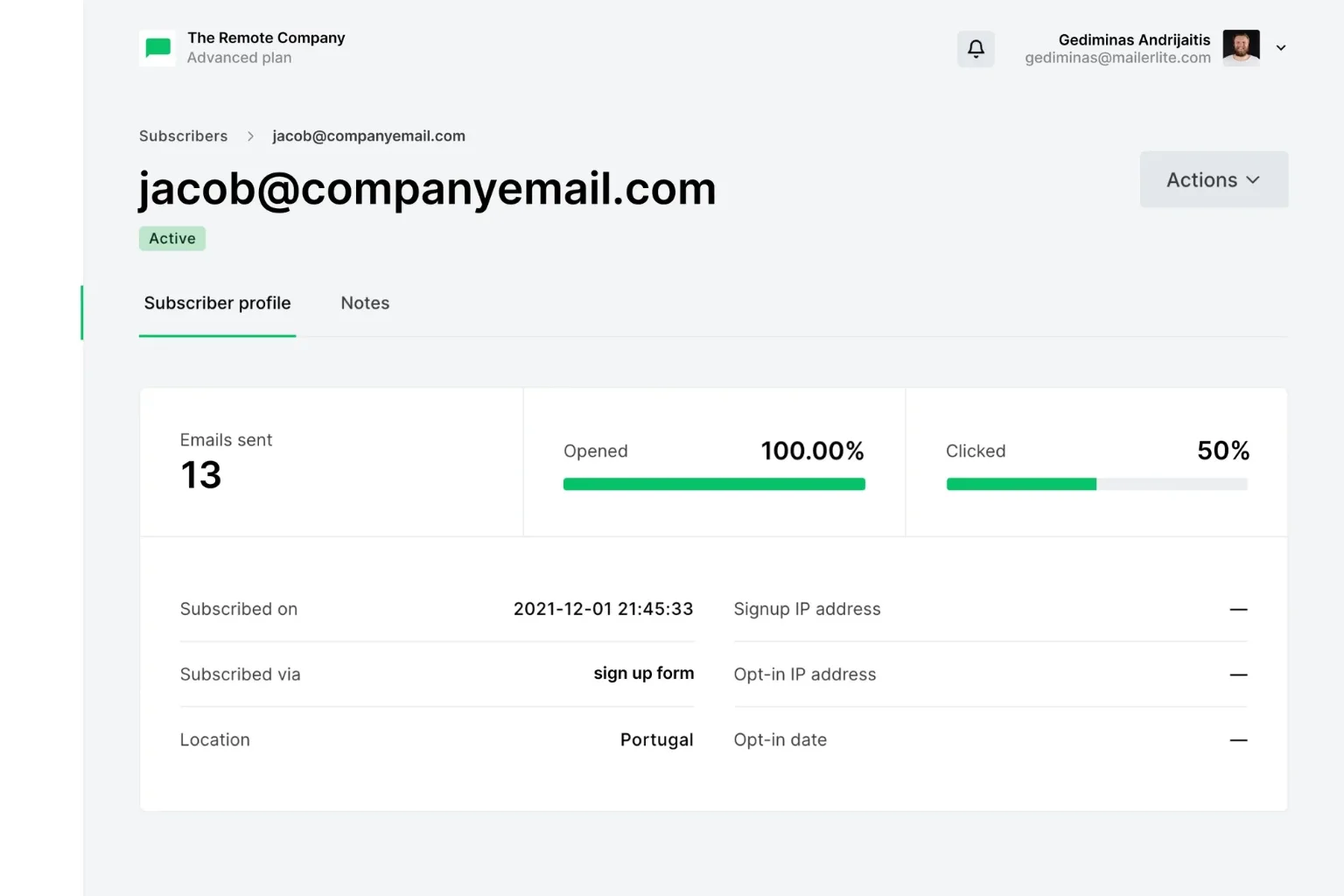 Mailerlite subscriber management 