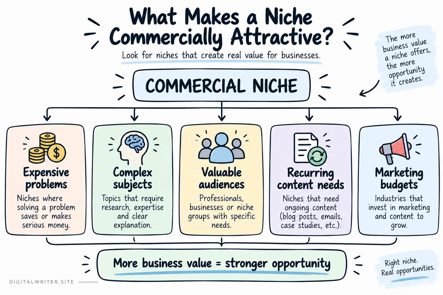 hat makes a niche commercialy attractive