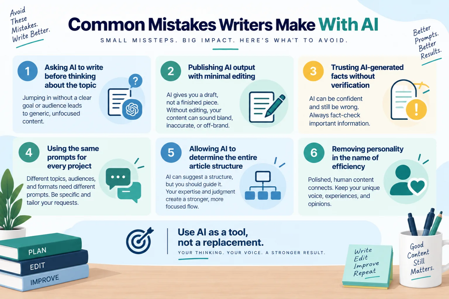 Common mistakes writers make with ai